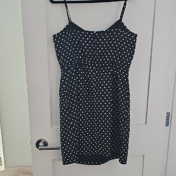 J. Crew Black and White Polka Dot Mini Dress Size 10 - Picture 4 of 9